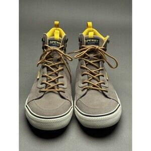 Sperry High Top Sneakers Men 11.5 Waterproof Grey Suede Striper Storm Hiker